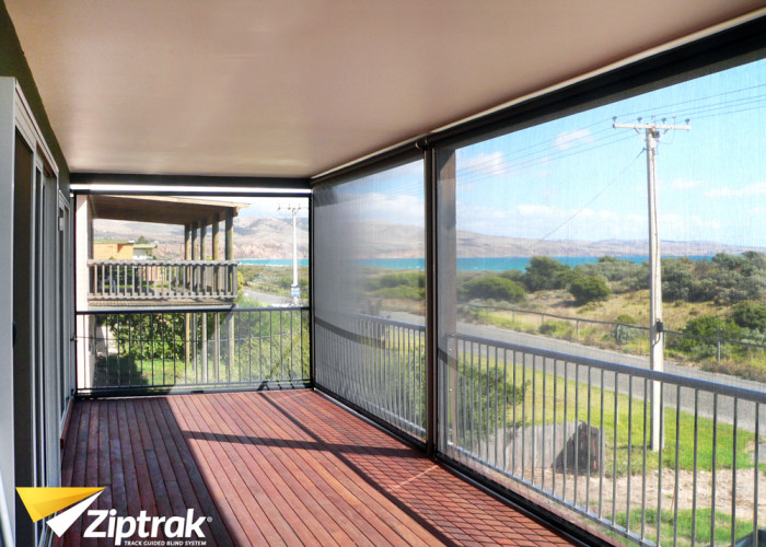 Ziptrak outdoor blind on balcony